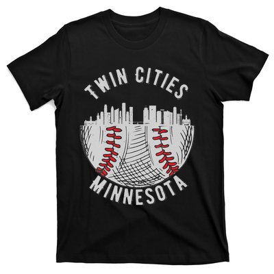 Womens Cool Twin Cities Minnesota MN Baseball Skyline St. Paul MPLS T-Shirt