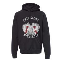 Womens Cool Twin Cities Minnesota MN Baseball Skyline St. Paul MPLS Premium Hoodie