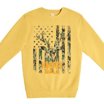 Walz Camo Tim Walz Camo Harris Walz 2024 Tim Waltz Camo Premium Crewneck Sweatshirt