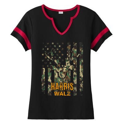 Walz Camo Tim Walz Camo Harris Walz 2024 Tim Waltz Camo Ladies Halftime Notch Neck Tee