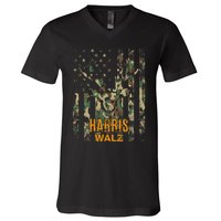 Walz Camo Tim Walz Camo Harris Walz 2024 Tim Waltz Camo V-Neck T-Shirt