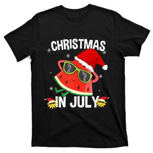 Watermelon Christmas Tree Christmas In July Summer Vacation T-Shirt