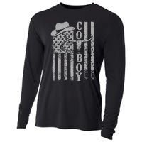 Western Country Teen Rodeo Southern Retro Cow Cooling Performance Long Sleeve Crew