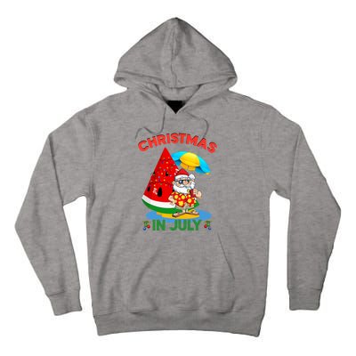 Watermelon Christmas Tree Christmas In July Summer Vacation Tall Hoodie