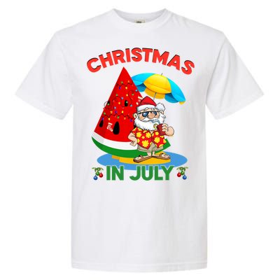 Watermelon Christmas Tree Christmas In July Summer Vacation Garment-Dyed Heavyweight T-Shirt