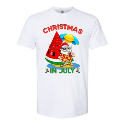 Watermelon Christmas Tree Christmas In July Summer Vacation Softstyle CVC T-Shirt