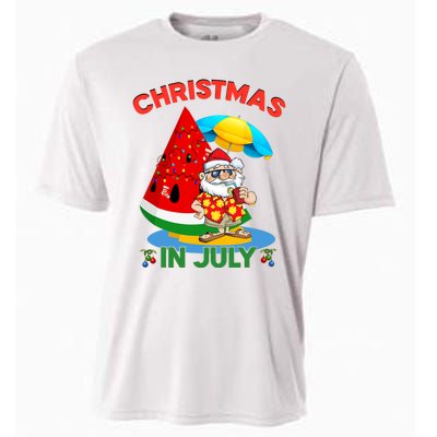 Watermelon Christmas Tree Christmas In July Summer Vacation Cooling Performance Crew T-Shirt