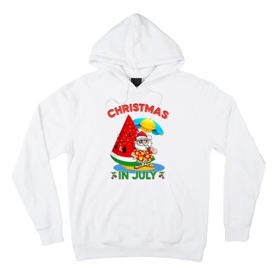 Watermelon Christmas Tree Christmas In July Summer Vacation Hoodie