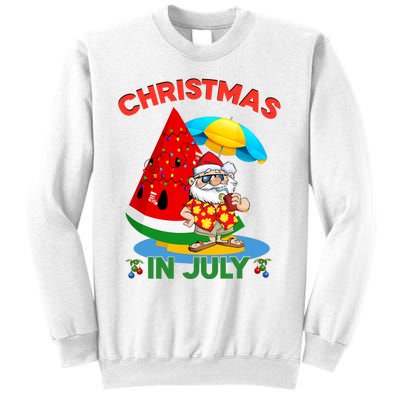 Watermelon Christmas Tree Christmas In July Summer Vacation Sweatshirt