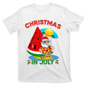 Watermelon Christmas Tree Christmas In July Summer Vacation T-Shirt