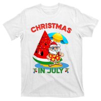 Watermelon Christmas Tree Christmas In July Summer Vacation T-Shirt