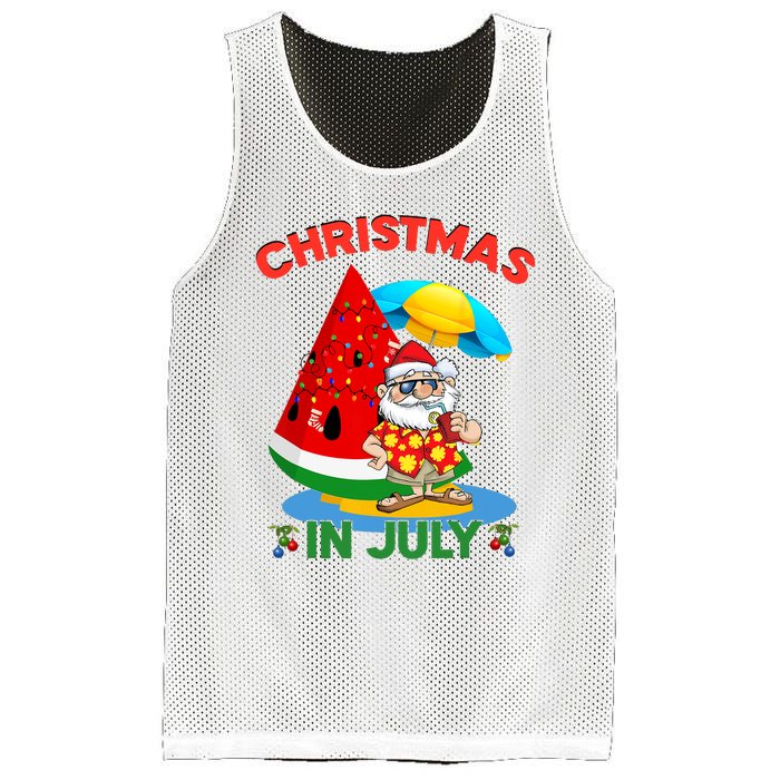 Watermelon Christmas Tree Christmas In July Summer Vacation Mesh Reversible Basketball Jersey Tank