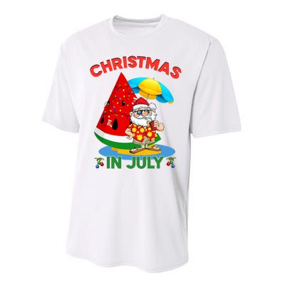 Watermelon Christmas Tree Christmas In July Summer Vacation Performance Sprint T-Shirt