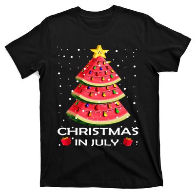 Watermelon Christmas Tree Christmas In July Summer Watermelon T-Shirt