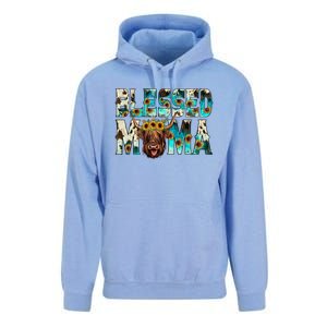 Western Cowhide Turquoise Scottish Highland Hairy Cow Lover Meaningful Gift Unisex Surf Hoodie