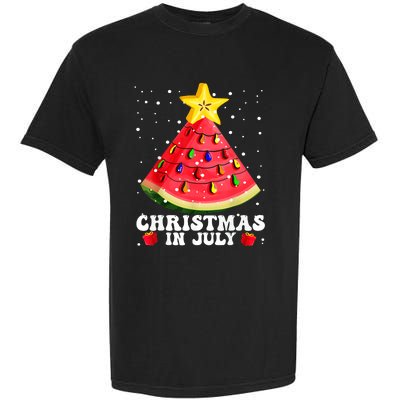 Watermelon Christmas Tree Christmas In July Gift Design Garment-Dyed Heavyweight T-Shirt