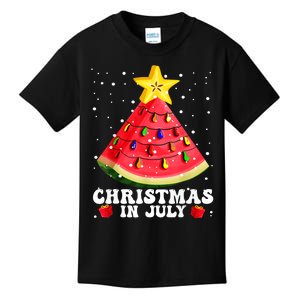 Watermelon Christmas Tree Christmas In July Gift Design Kids T-Shirt