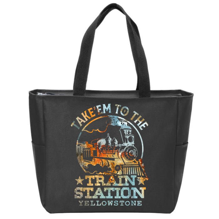 Western Coountry Take Em To The Train Station Zip Tote Bag