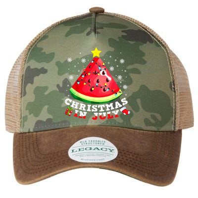 Watermelon Christmas Tree Christmas In July Summer Vacation Legacy Tie Dye Trucker Hat