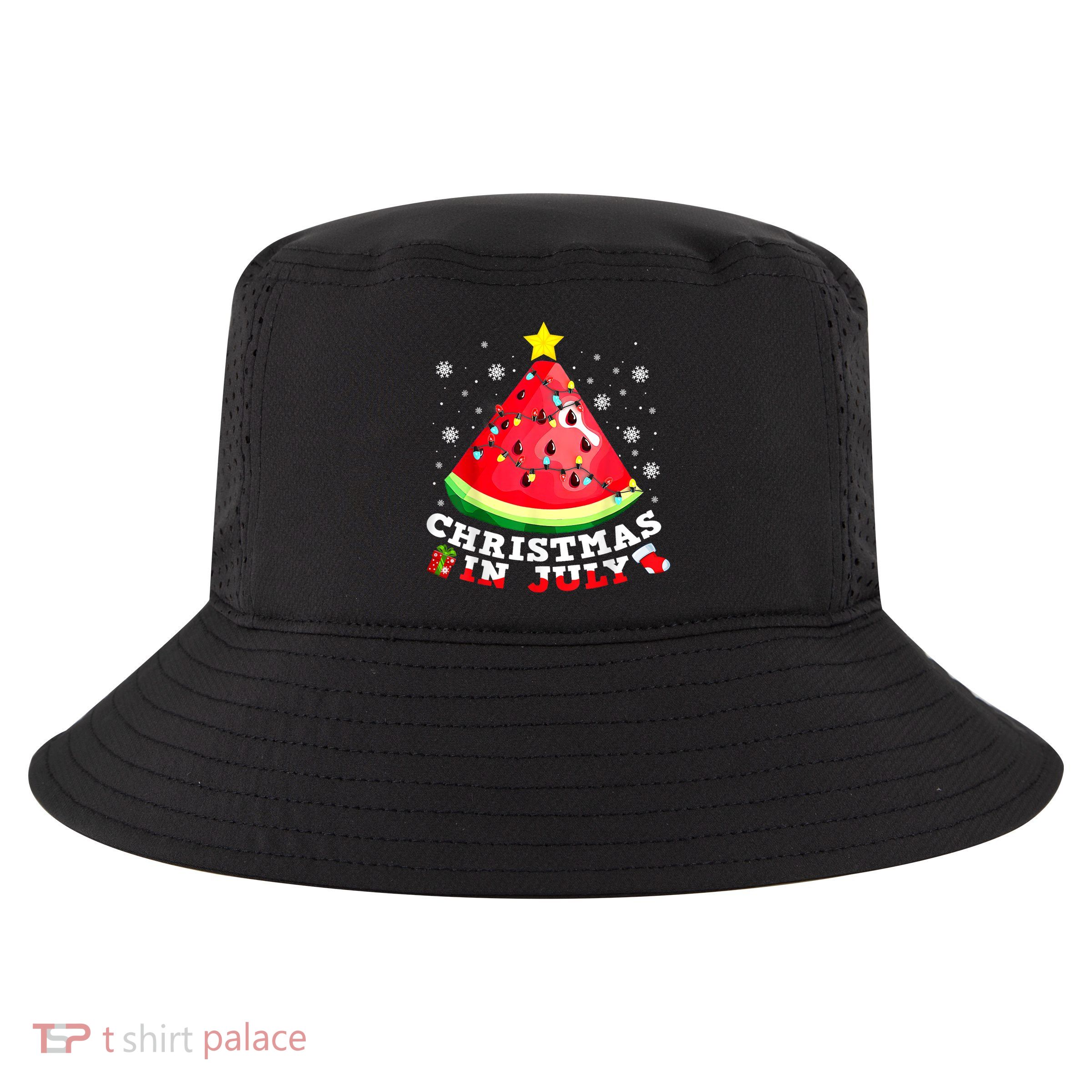 Watermelon Christmas Tree Christmas In July Summer Vacation Cool Comfort Performance Bucket Hat