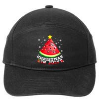 Watermelon Christmas Tree Christmas In July Summer Vacation 7-Panel Snapback Hat