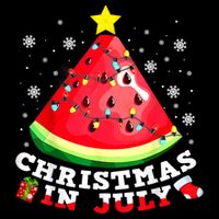 Watermelon Christmas Tree Christmas In July Summer Vacation 7-Panel Snapback Hat