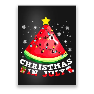 Watermelon Christmas Tree Christmas In July Summer Vacation Poster