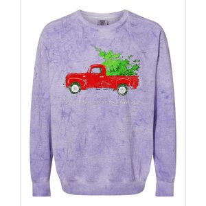 Wagon Christmas Tree On Car Xmas Vacation Colorblast Crewneck Sweatshirt