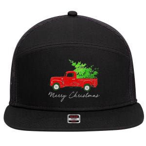 Wagon Christmas Tree On Car Xmas Vacation 7 Panel Mesh Trucker Snapback Hat