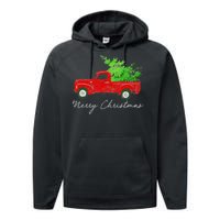 Wagon Christmas Tree On Car Xmas Vacation Performance Fleece Hoodie