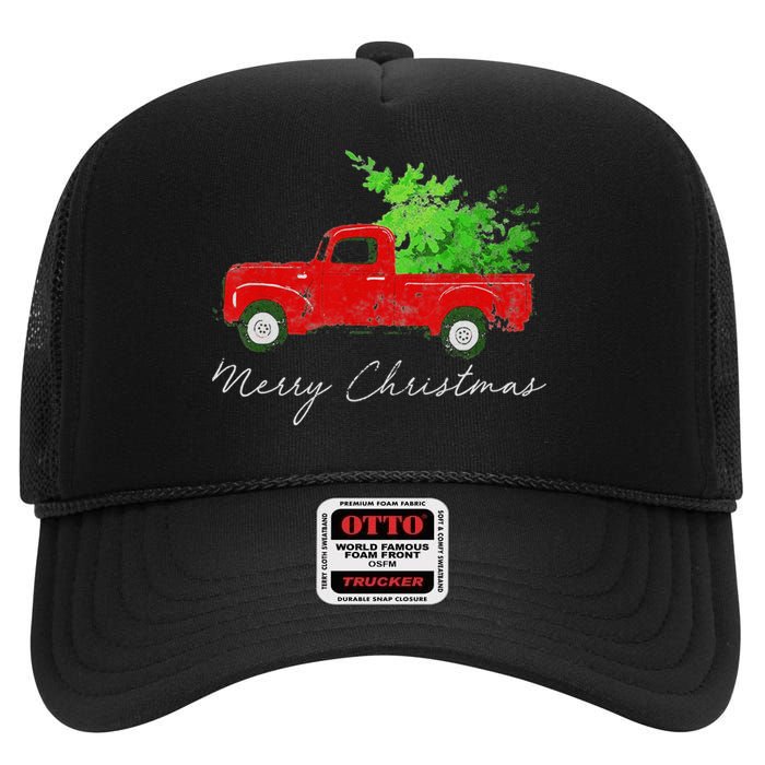 Wagon Christmas Tree On Car Xmas Vacation High Crown Mesh Back Trucker Hat