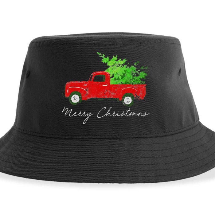 Wagon Christmas Tree On Car Xmas Vacation Sustainable Bucket Hat