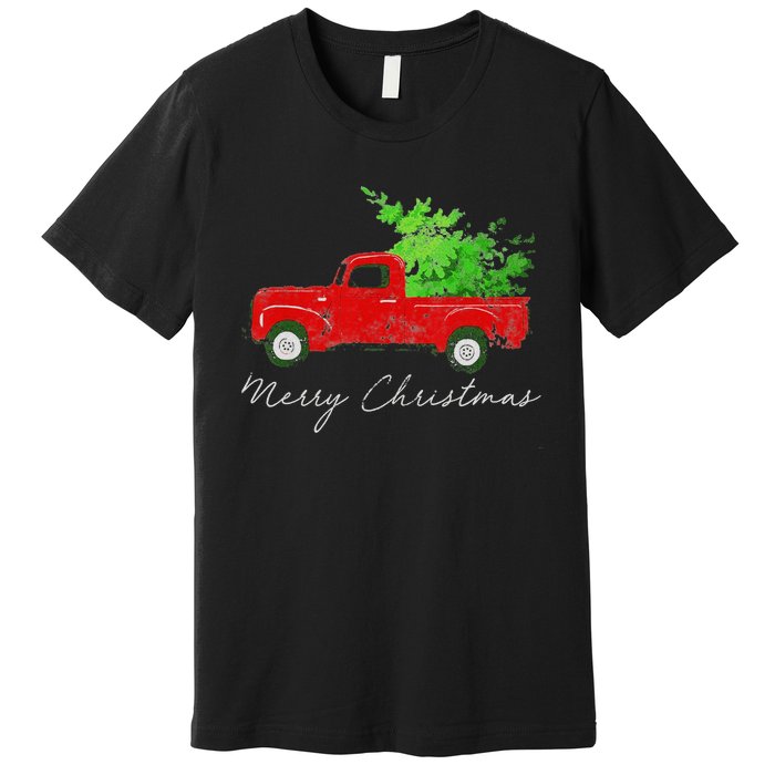 Wagon Christmas Tree On Car Xmas Vacation Premium T-Shirt