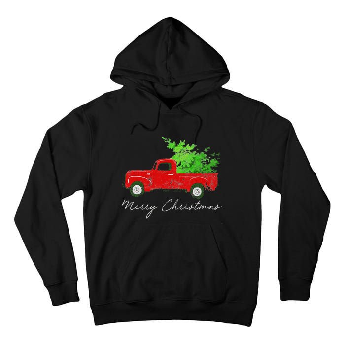 Wagon Christmas Tree On Car Xmas Vacation Tall Hoodie