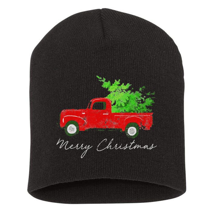 Wagon Christmas Tree On Car Xmas Vacation Short Acrylic Beanie