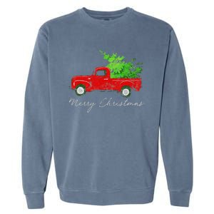 Wagon Christmas Tree On Car Xmas Vacation Garment-Dyed Sweatshirt