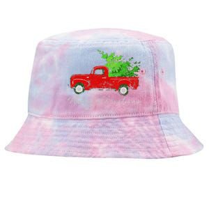 Wagon Christmas Tree On Car Xmas Vacation Tie-Dyed Bucket Hat