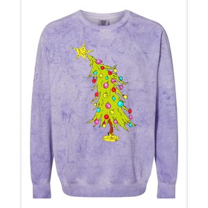 Whimsical Christmas Tree Trendy Christmas Tree Colorblast Crewneck Sweatshirt