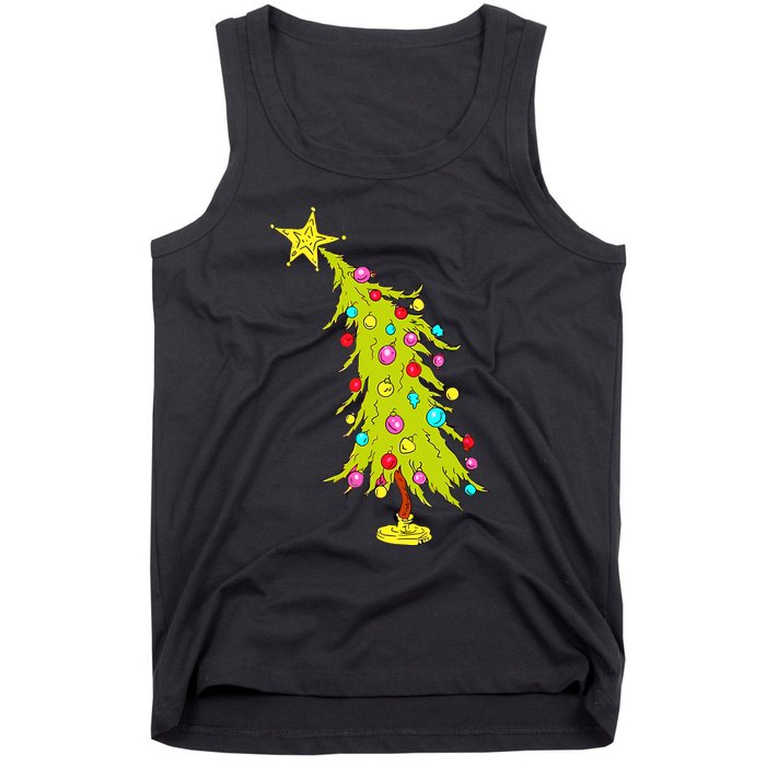 Whimsical Christmas Tree Trendy Christmas Tree Tank Top