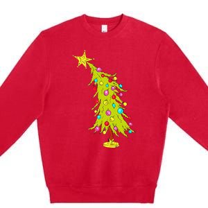 Whimsical Christmas Tree Trendy Christmas Tree Premium Crewneck Sweatshirt