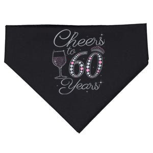 WoM.e.ns Cheers to 60 Years 1962 60Th Birthday Gift Tee For WoM.e.ns V-Neck USA-Made Doggie Bandana