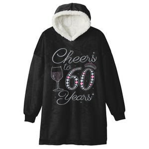 WoM.e.ns Cheers to 60 Years 1962 60Th Birthday Gift Tee For WoM.e.ns V-Neck Hooded Wearable Blanket