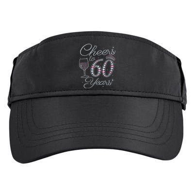 WoM.e.ns Cheers to 60 Years 1962 60Th Birthday Gift Tee For WoM.e.ns V-Neck Adult Drive Performance Visor