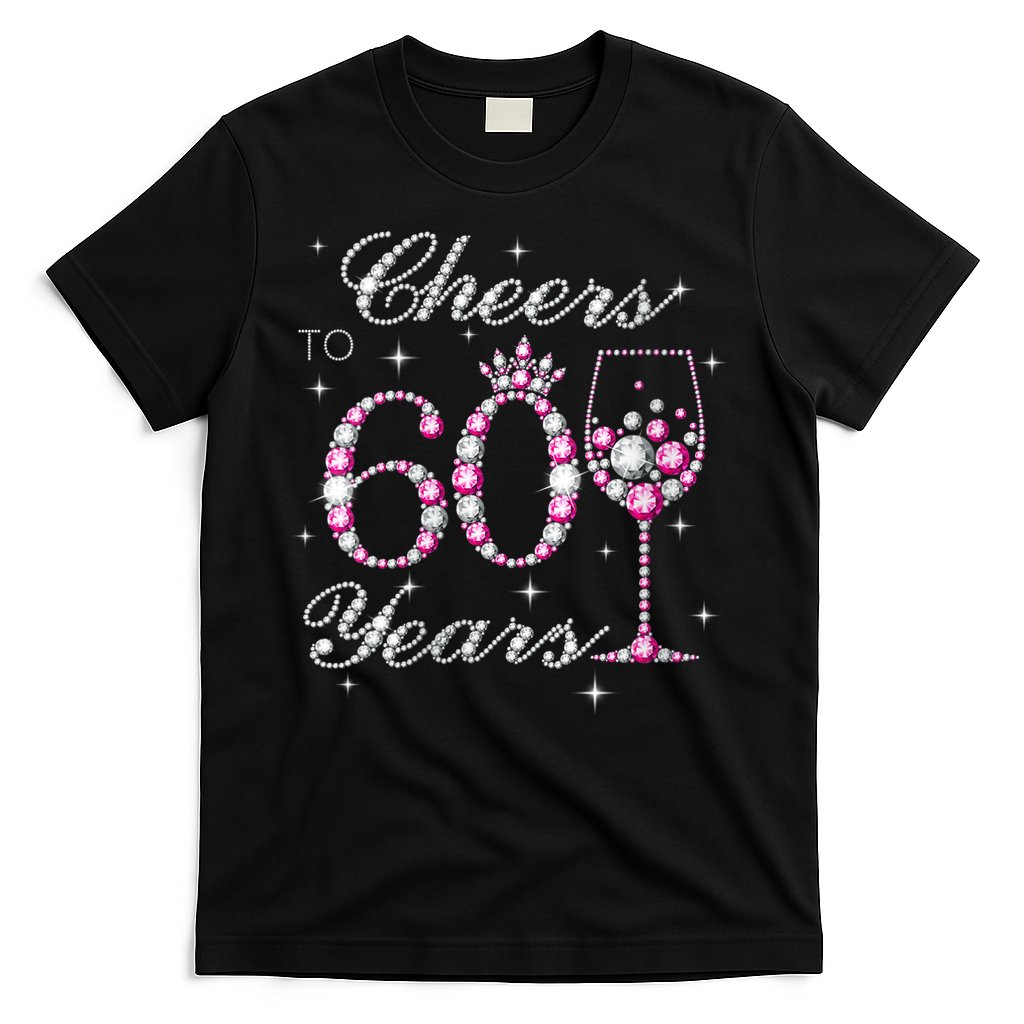 WoM.e.ns Cheers to 60 Years 60th Birthday Party 60 Years Old V-Neck T-Shirt