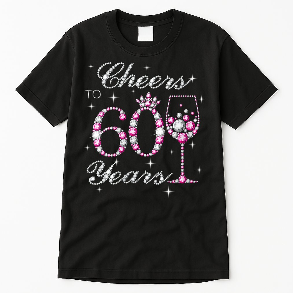 WoM.e.ns Cheers to 60 Years 60th Birthday Party 60 Years Old V-Neck Tall T-Shirt