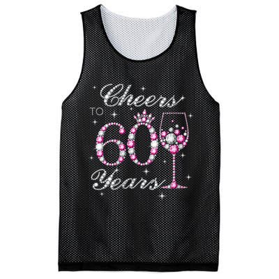 WoM.e.ns Cheers to 60 Years 60th Birthday Party 60 Years Old V-Neck Mesh Reversible Basketball Jersey Tank