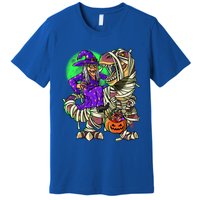 Witch Costume Trex Mummy Halloween T Rex Dinosaur Witch Gift Premium T-Shirt