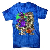 Witch Costume Trex Mummy Halloween T Rex Dinosaur Witch Gift Tie-Dye T-Shirt