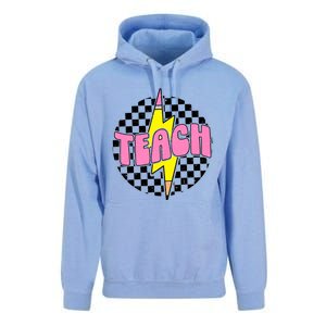 Women Checkered Teach Pencil Lightning Bolt Back To School Unisex Surf Hoodie