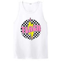 Women Checkered Teach Pencil Lightning Bolt Back To School PosiCharge Competitor Tank